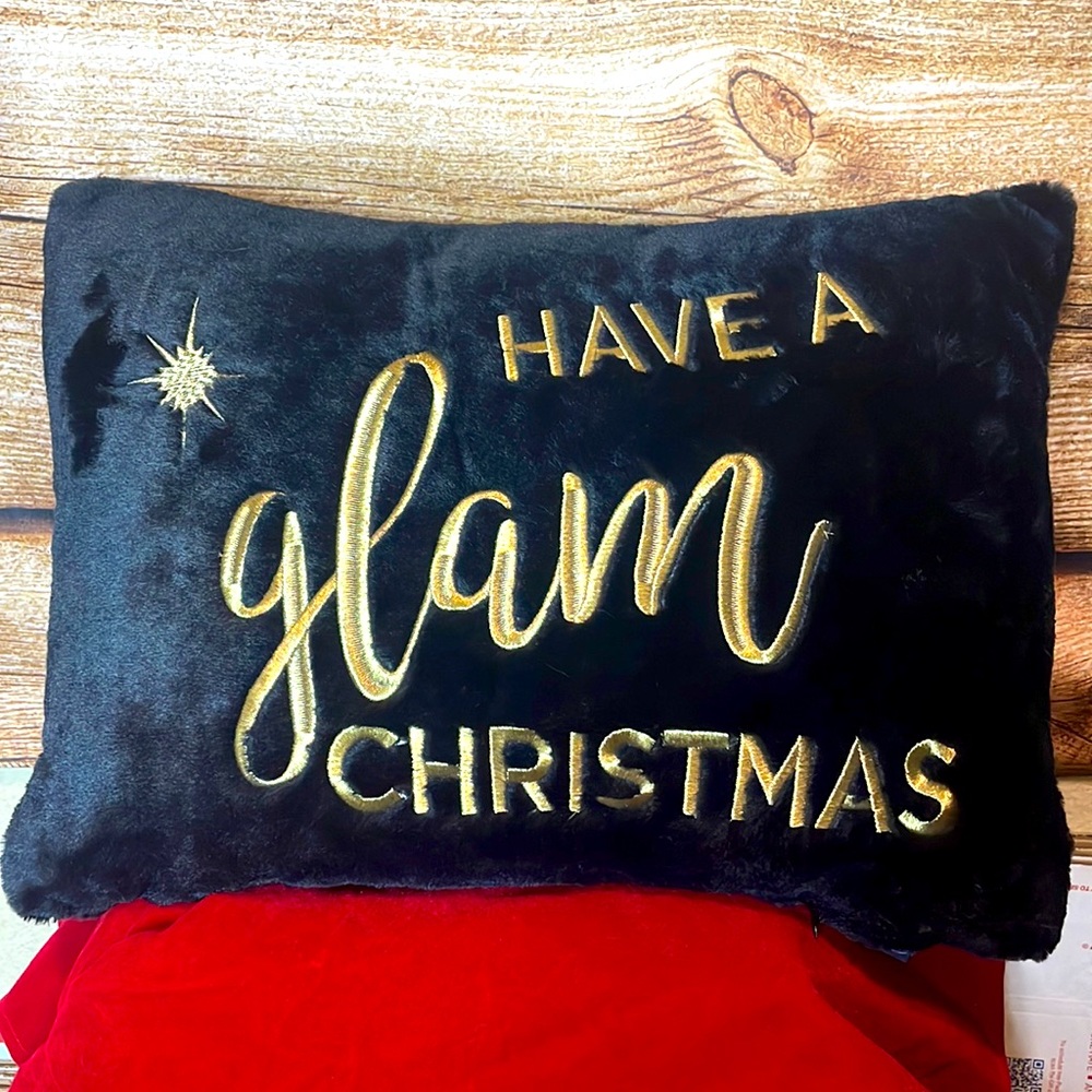 Holiday glam throw pillow